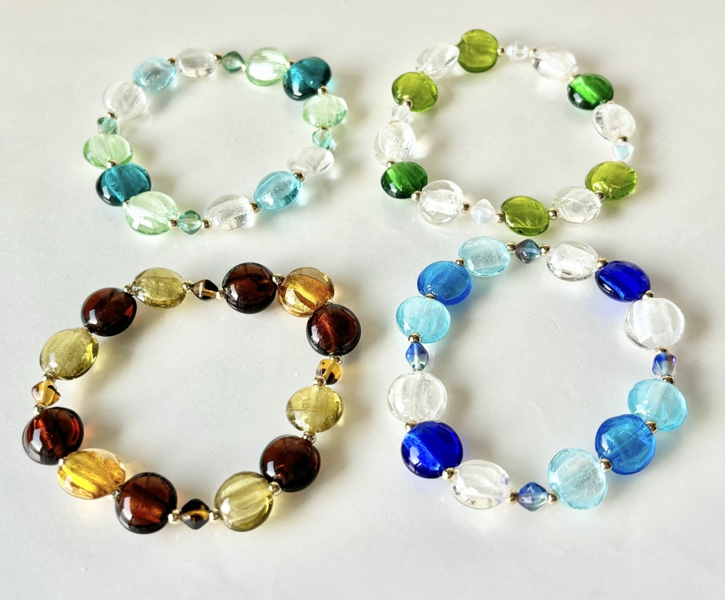 【ブレスレット】ランプワークビーズのブレスレット~七神~