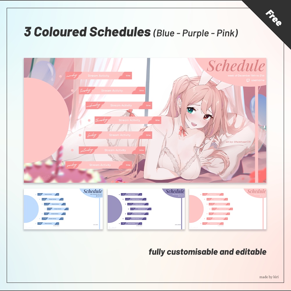 Free Pastel Schedule Templates