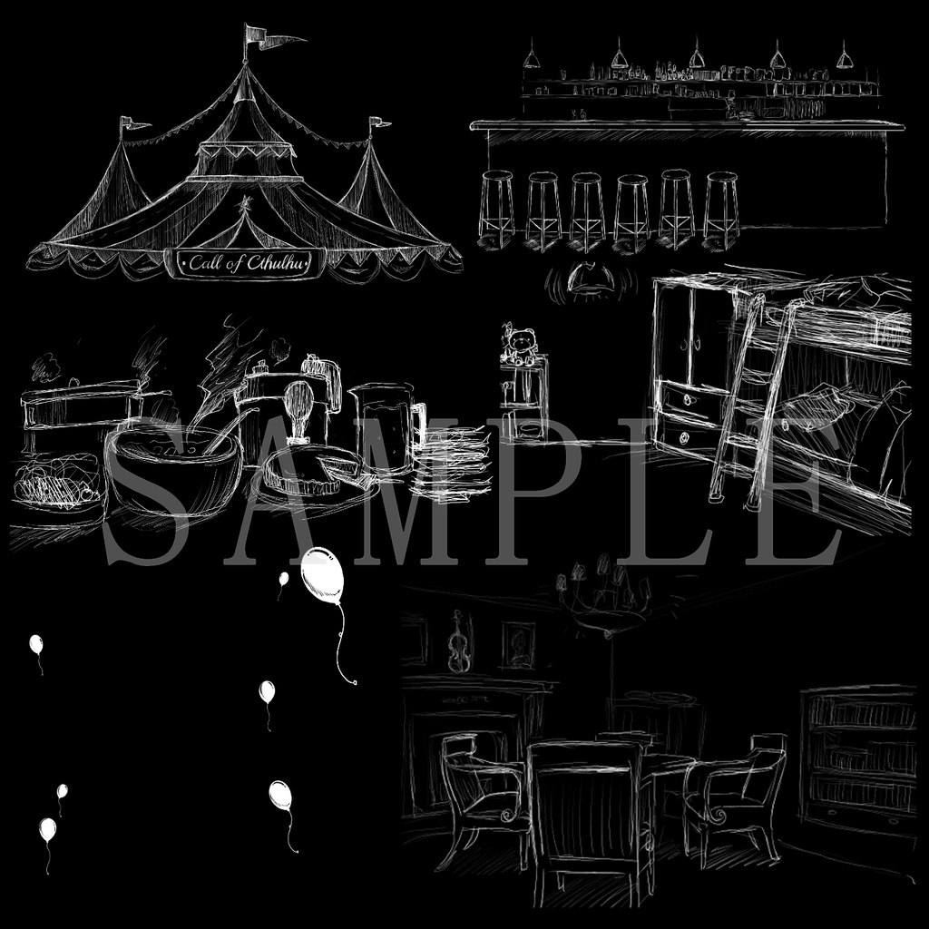 白色手書き素材【ココフォリア素材】
