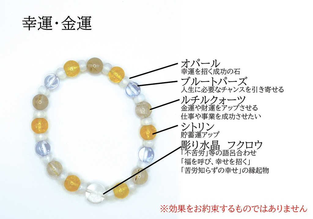 パワーストーンブレスレット・金運15cm