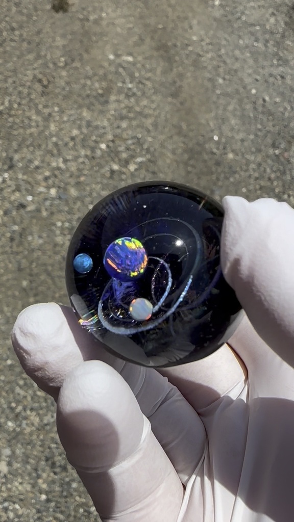 一点物 宇宙玉 奇跡の銀河 【ハンドメイドアート/ガラス風レジン/インテリアSpace Orb