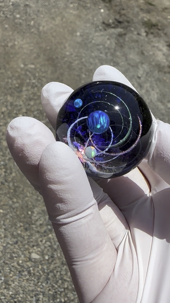 一点物 宇宙玉 奇跡の銀河 【ハンドメイドアート/ガラス風レジン/インテリアSpace Orb