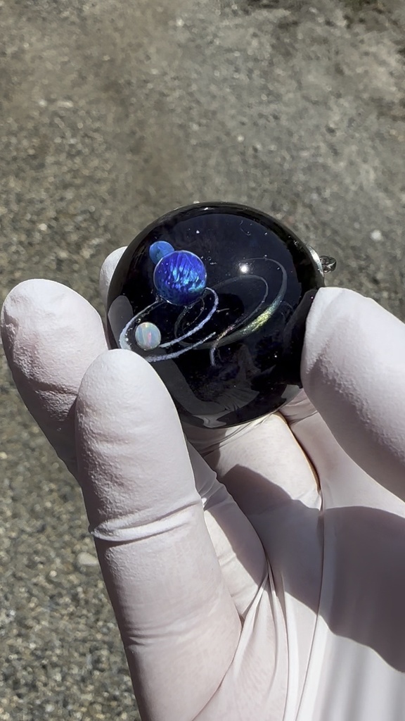 一点物 宇宙玉 奇跡の銀河 【ハンドメイドアート/ガラス風レジン/インテリアSpace Orb
