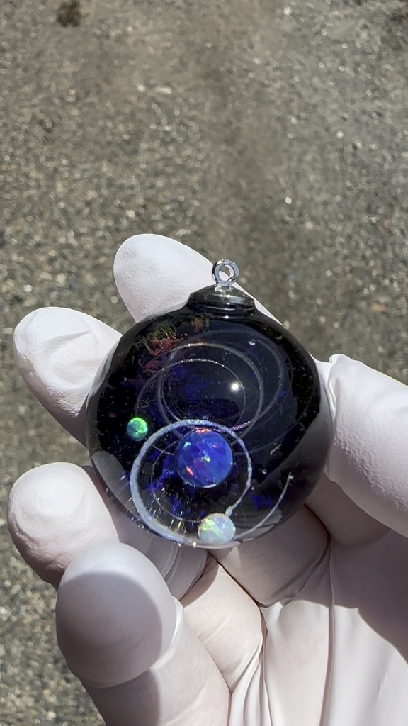 一点物 宇宙玉 奇跡の銀河 【ハンドメイドアート/ガラス風レジン/インテリアSpace Orb
