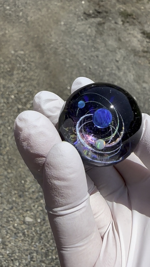 一点物 宇宙玉 奇跡の銀河 【ハンドメイドアート/ガラス風レジン/インテリアSpace Orb