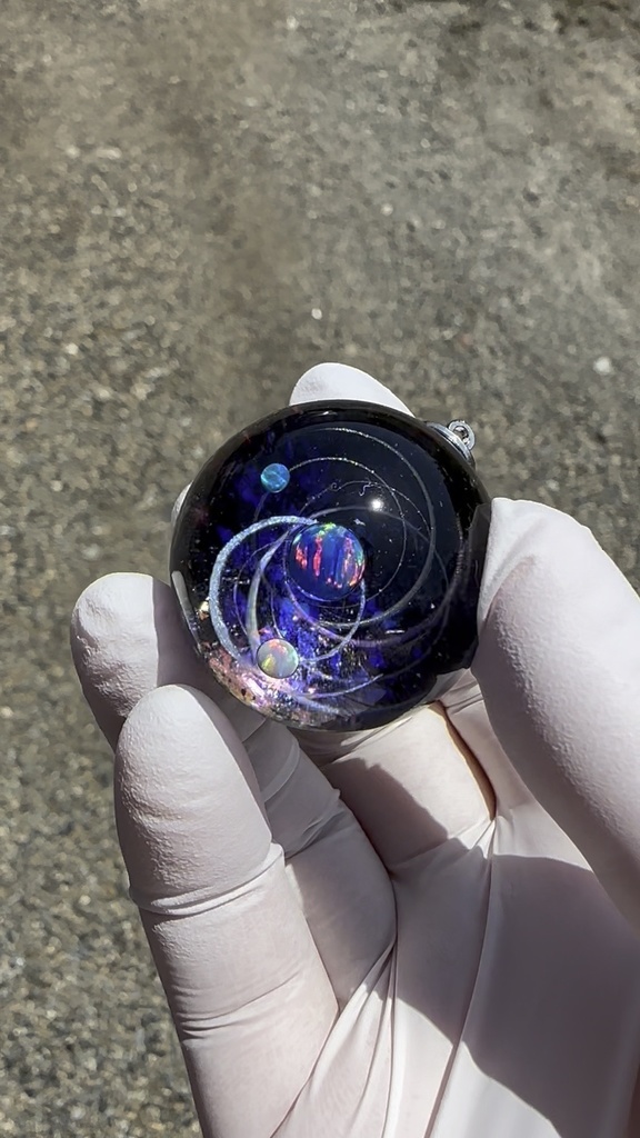 一点物 宇宙玉 奇跡の銀河 【ハンドメイドアート/ガラス風レジン/インテリアSpace Orb