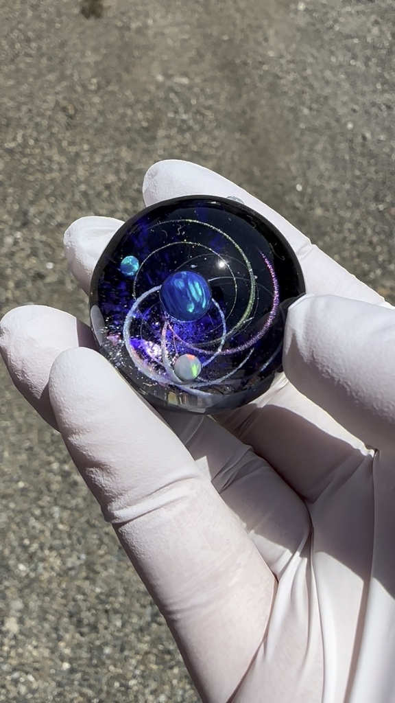 一点物 宇宙玉 奇跡の銀河 【ハンドメイドアート/ガラス風レジン/インテリアSpace Orb