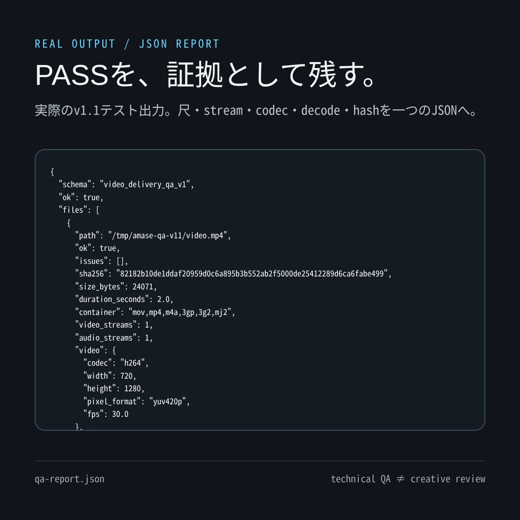 Video Delivery QA Kit v1|ffmpeg/ffprobeで動画納品前チェック