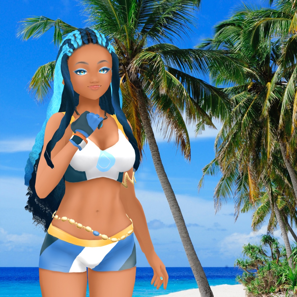 Water trainer sporty outfit and hair