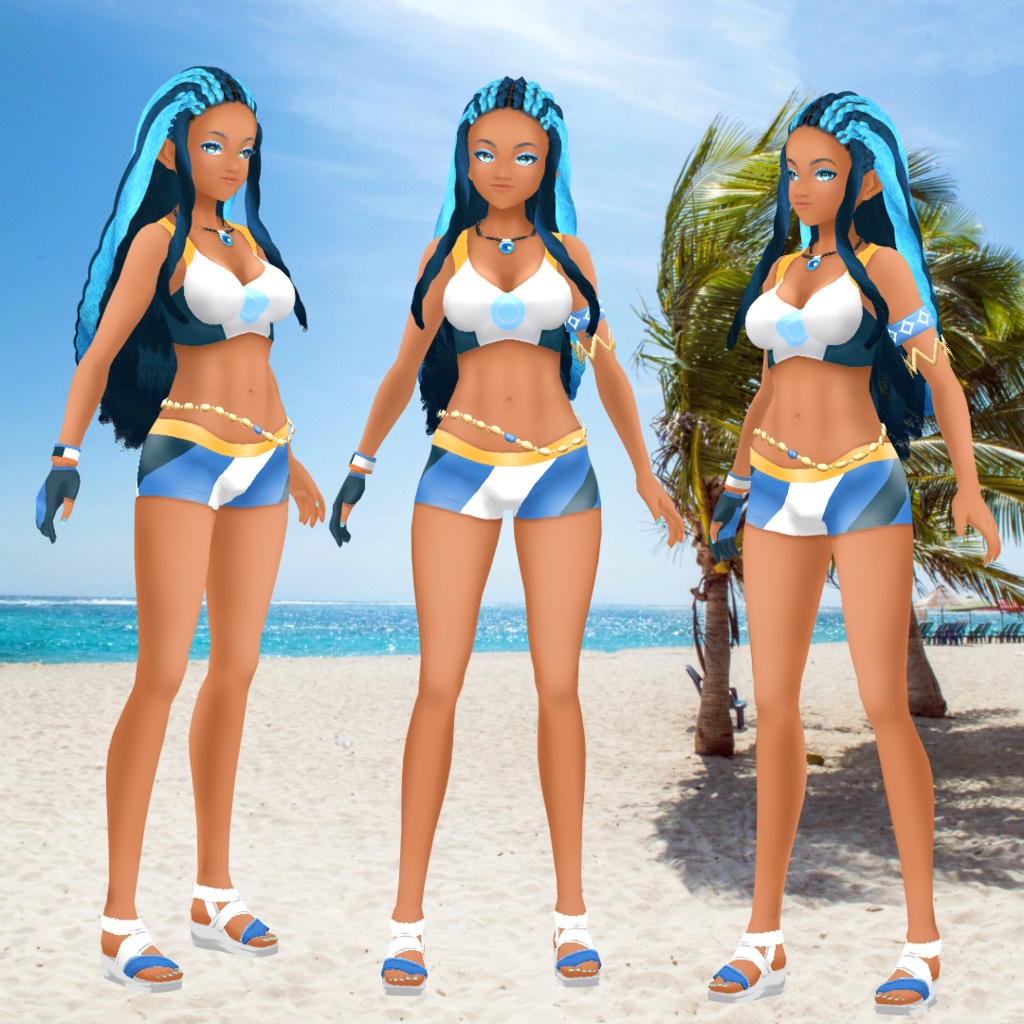 Water trainer sporty outfit and hair