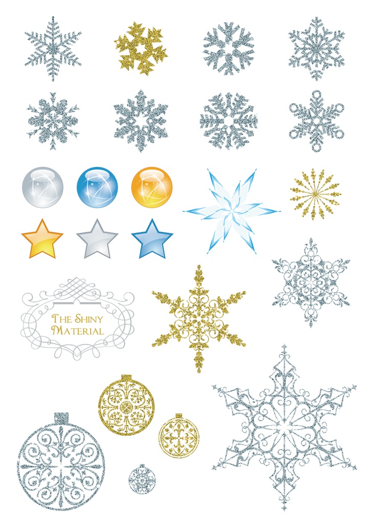 【印刷用】イラストカット【雪・クリスマス】