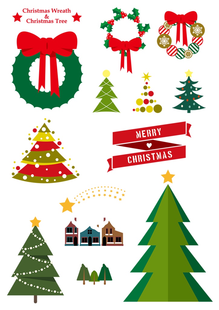 【印刷用】イラストカット【雪・クリスマス】