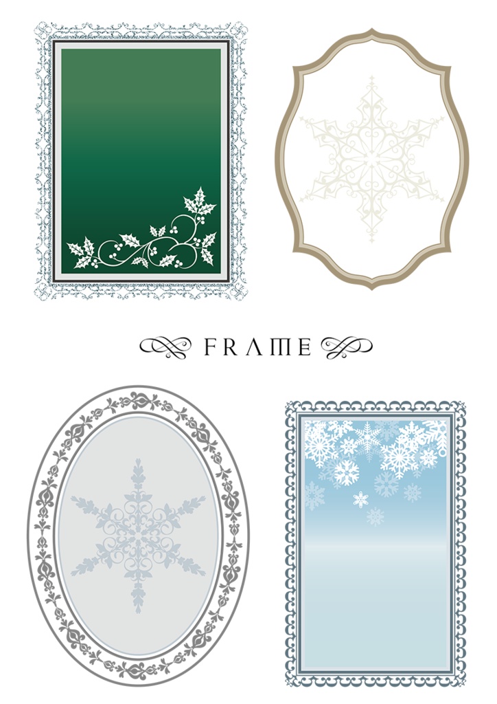 【印刷用】イラストカット【雪・クリスマス】