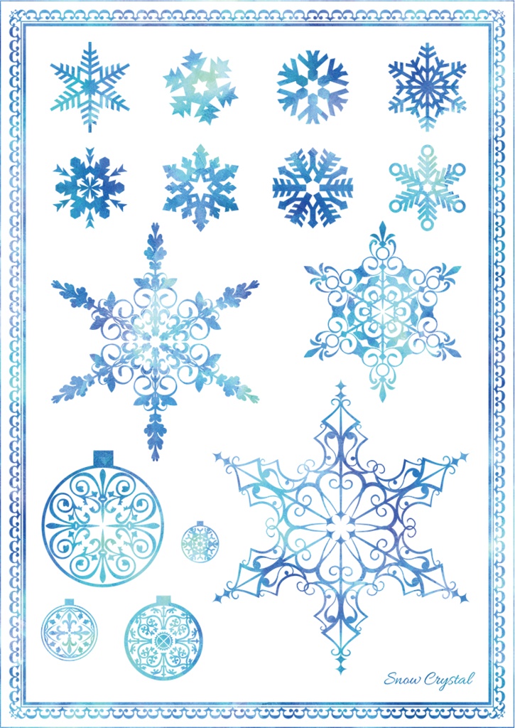 【印刷用】イラストカット【雪・クリスマス】