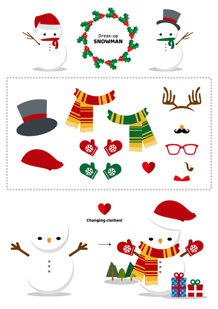 【印刷用】イラストカット【雪・クリスマス】