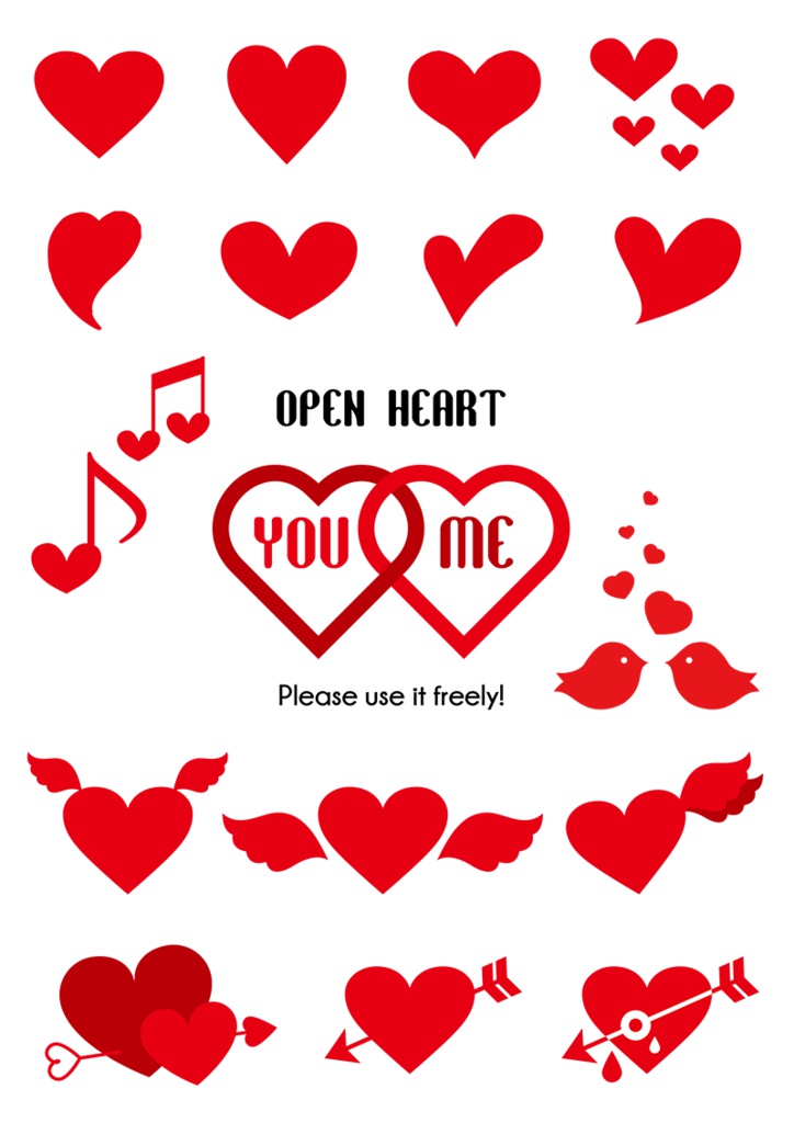 【印刷用】イラストカット【ハート】