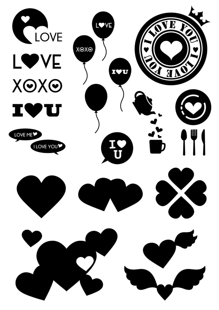 【印刷用】イラストカット【ハート】