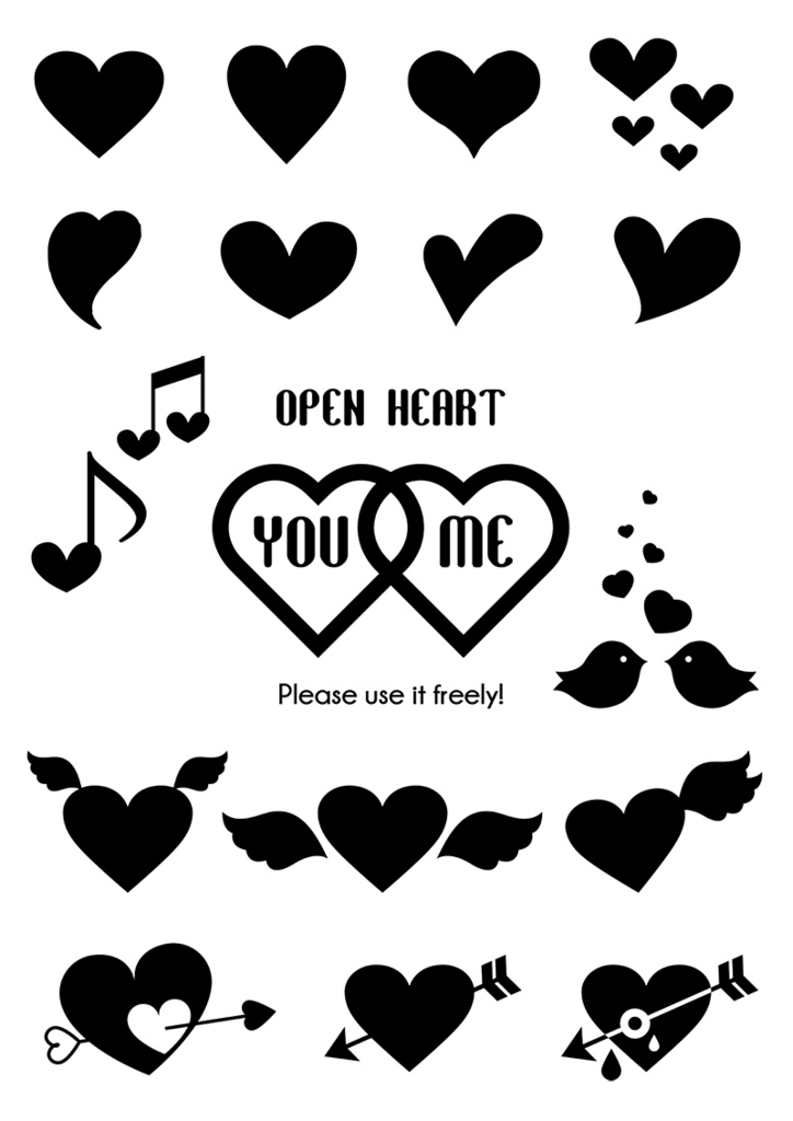 【印刷用】イラストカット【ハート】