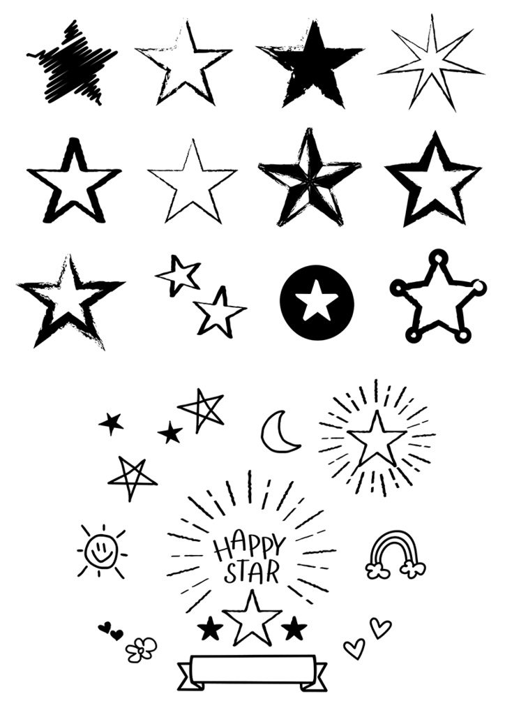 【印刷用】イラストカット【星】