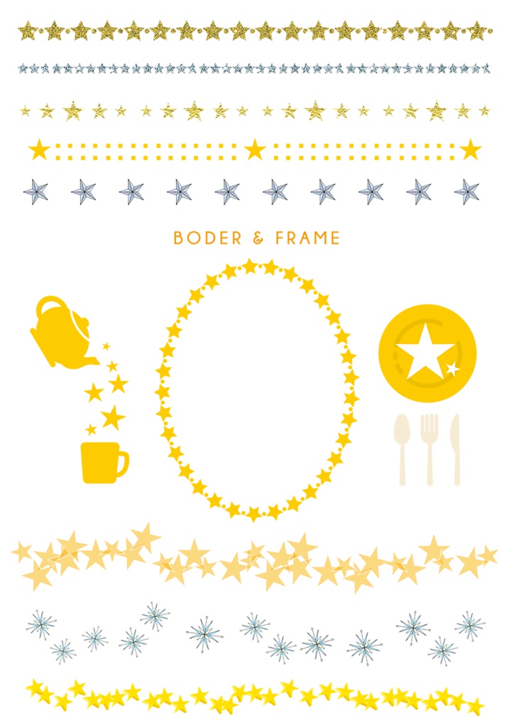 【印刷用】イラストカット【星】