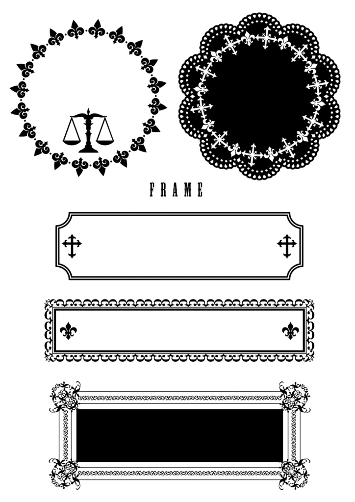 【印刷用】イラストカット【王冠・紋章・翼】