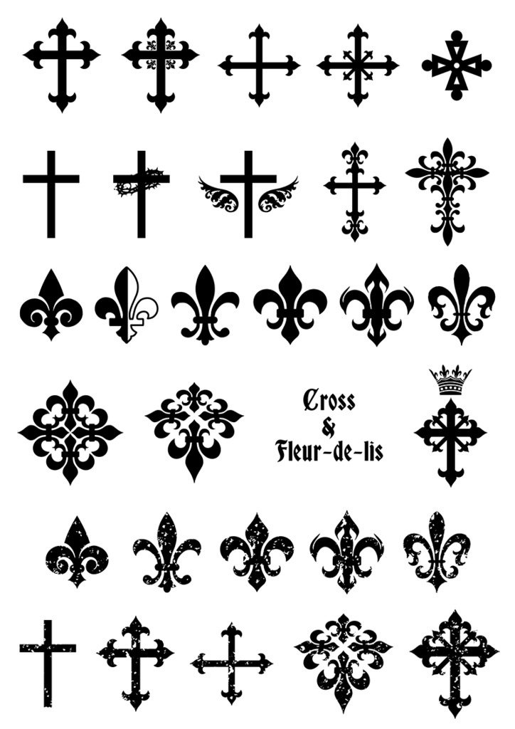 【印刷用】イラストカット【王冠・紋章・翼】