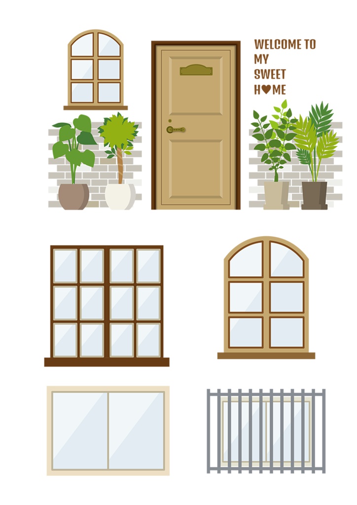 【印刷用】イラストカット【ドア】