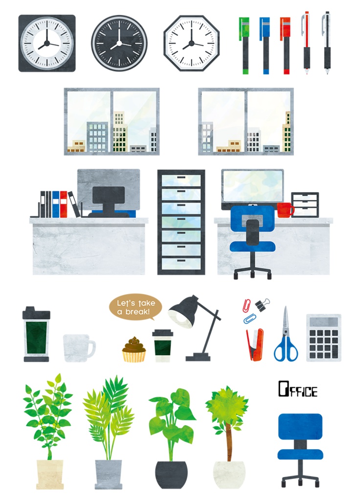 【印刷用】イラストカット【ビジネス・オフィス】