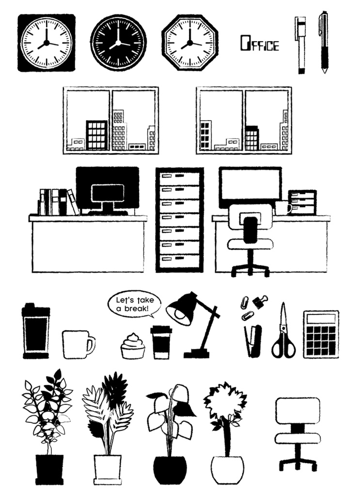 【印刷用】イラストカット【ビジネス・オフィス】