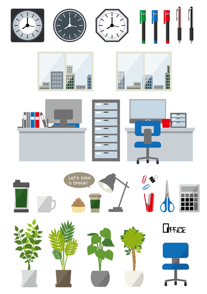 【印刷用】イラストカット【ビジネス・オフィス】