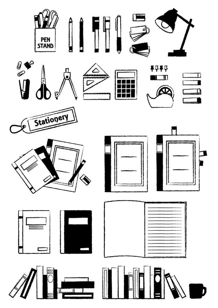 【印刷用】イラストカット【学校・勉強】