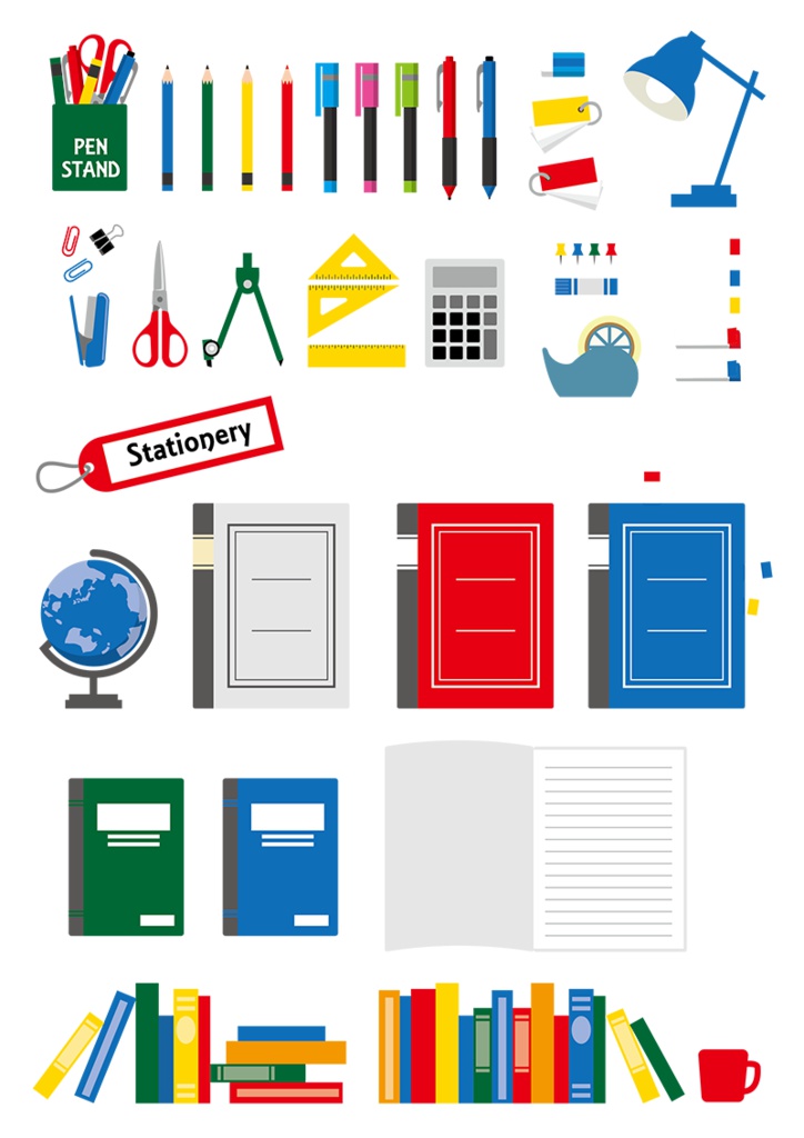 【印刷用】イラストカット【学校・勉強】