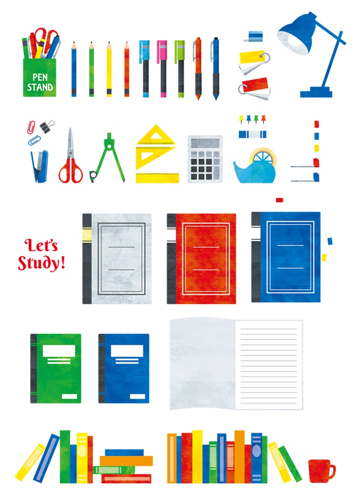 【印刷用】イラストカット【学校・勉強】
