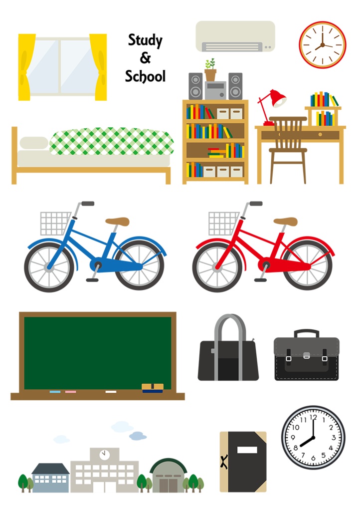 【印刷用】イラストカット【学校・勉強】