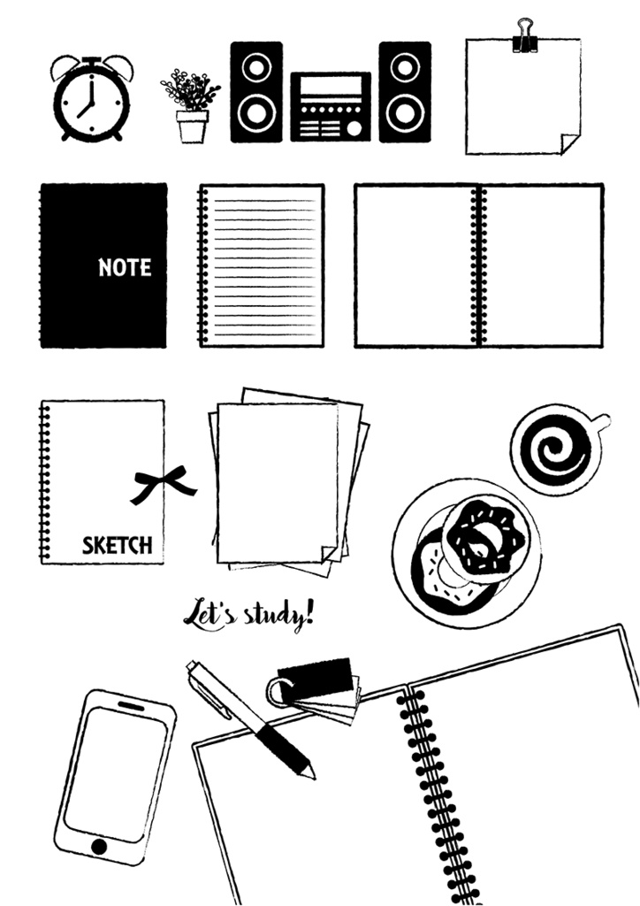 【印刷用】イラストカット【学校・勉強】