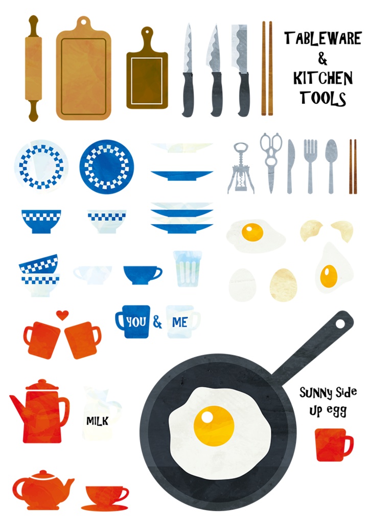 【印刷用】イラストカット【キッチン・フード・スイーツ】