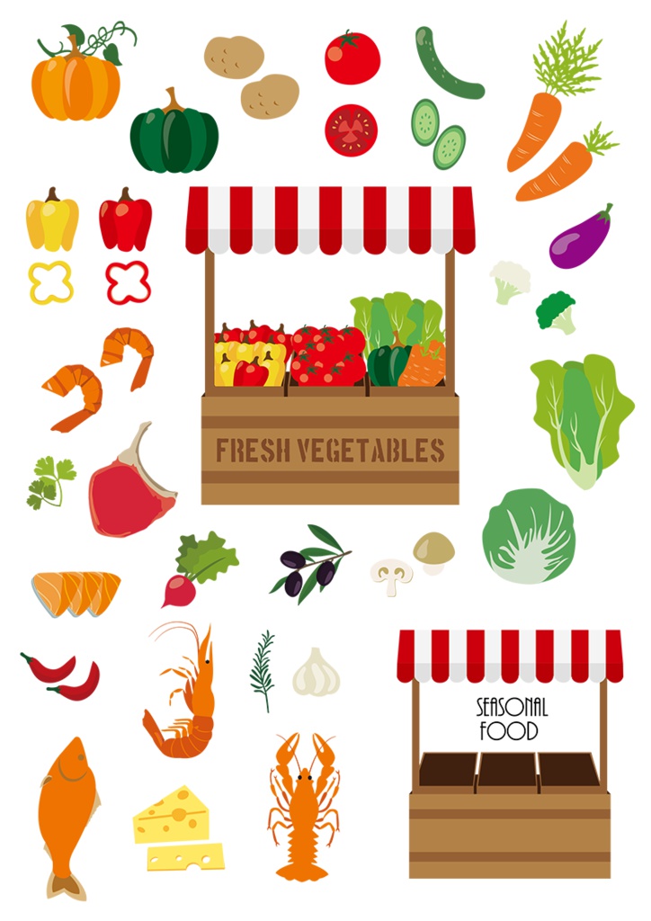 【印刷用】イラストカット【キッチン・フード・スイーツ】