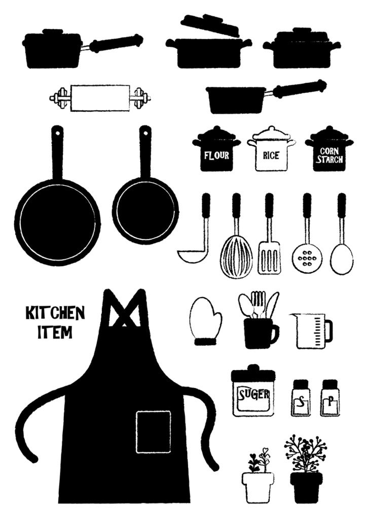 【印刷用】イラストカット【キッチン・フード・スイーツ】