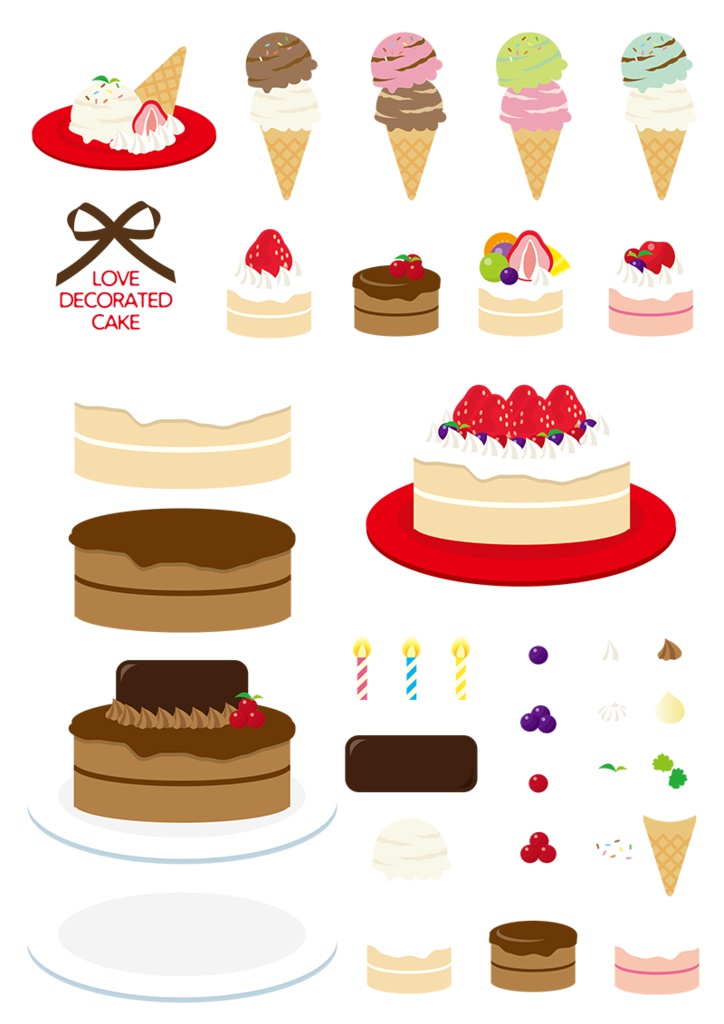 【印刷用】イラストカット【キッチン・フード・スイーツ】