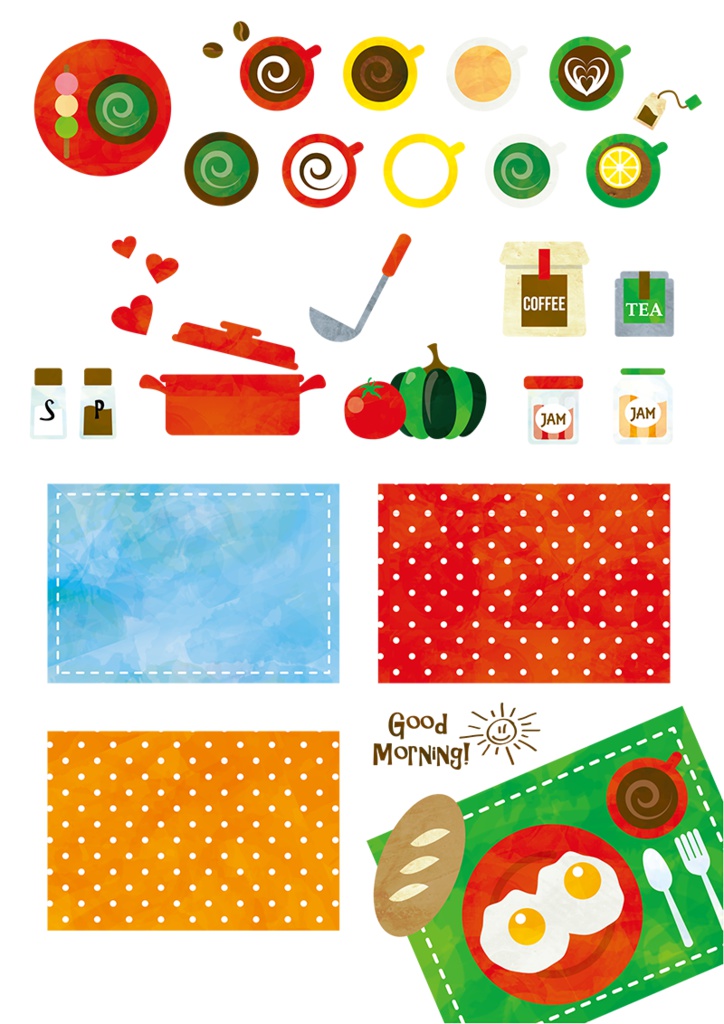 【印刷用】イラストカット【キッチン・フード・スイーツ】