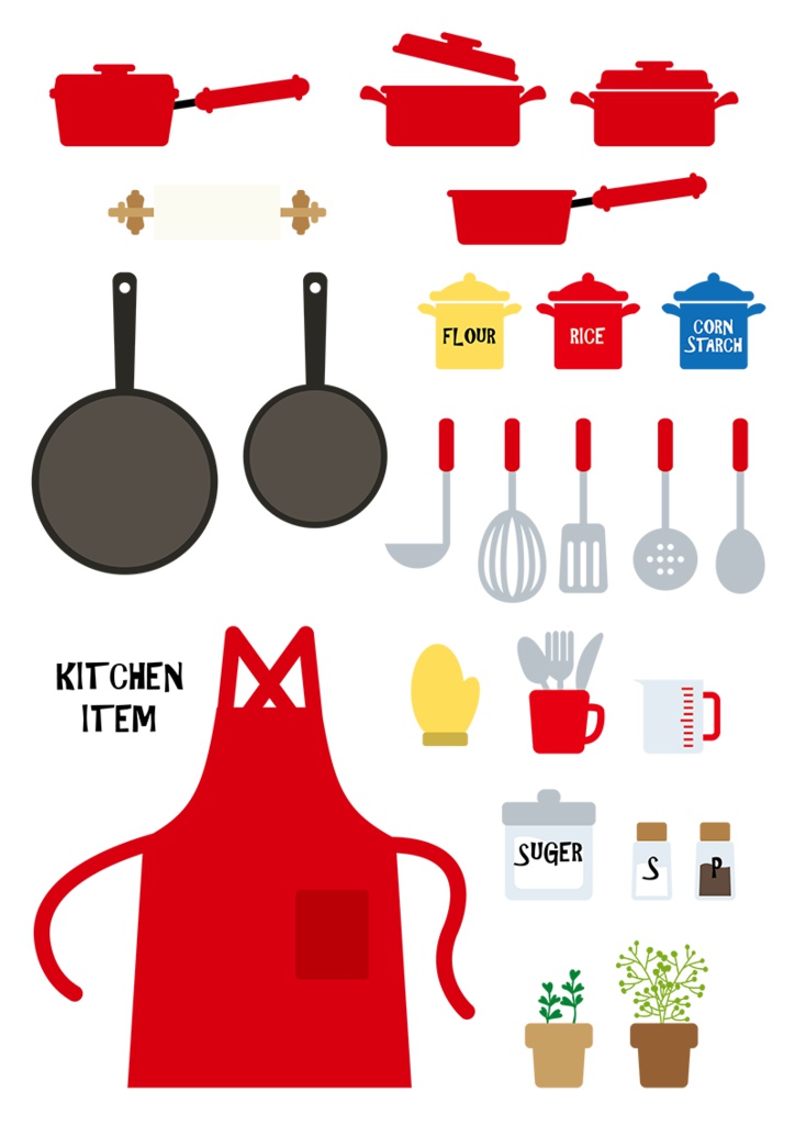 【印刷用】イラストカット【キッチン・フード・スイーツ】