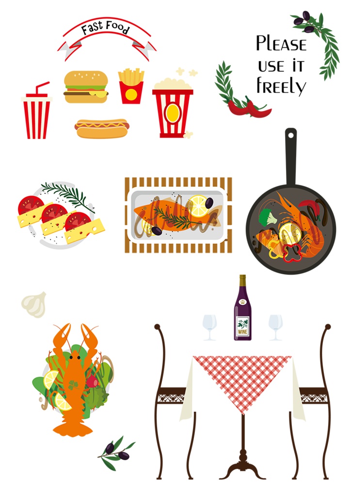 【印刷用】イラストカット【キッチン・フード・スイーツ】