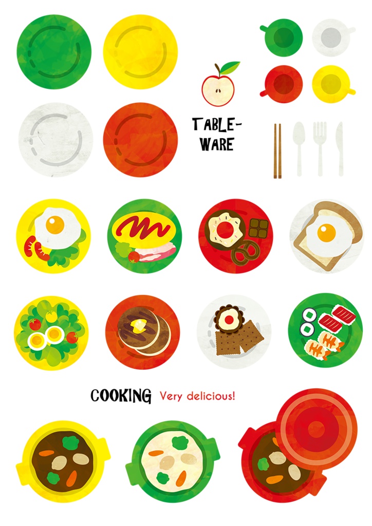 【印刷用】イラストカット【キッチン・フード・スイーツ】