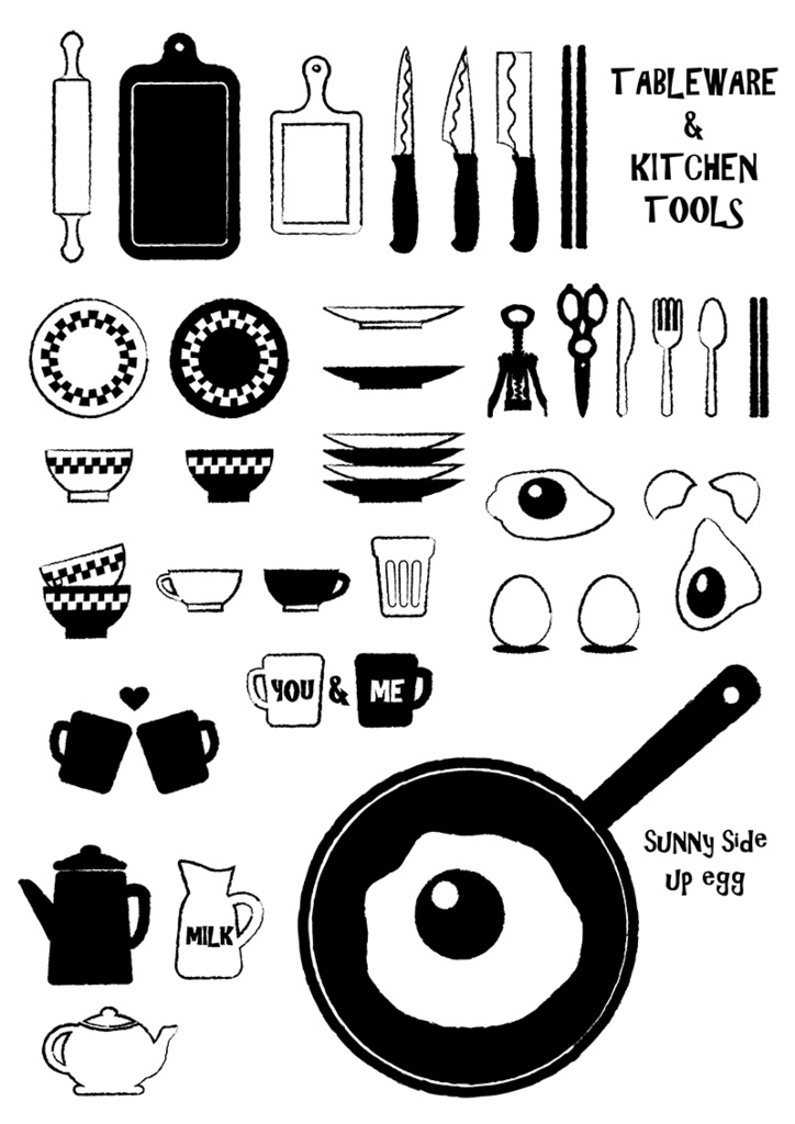 【印刷用】イラストカット【キッチン・フード・スイーツ】