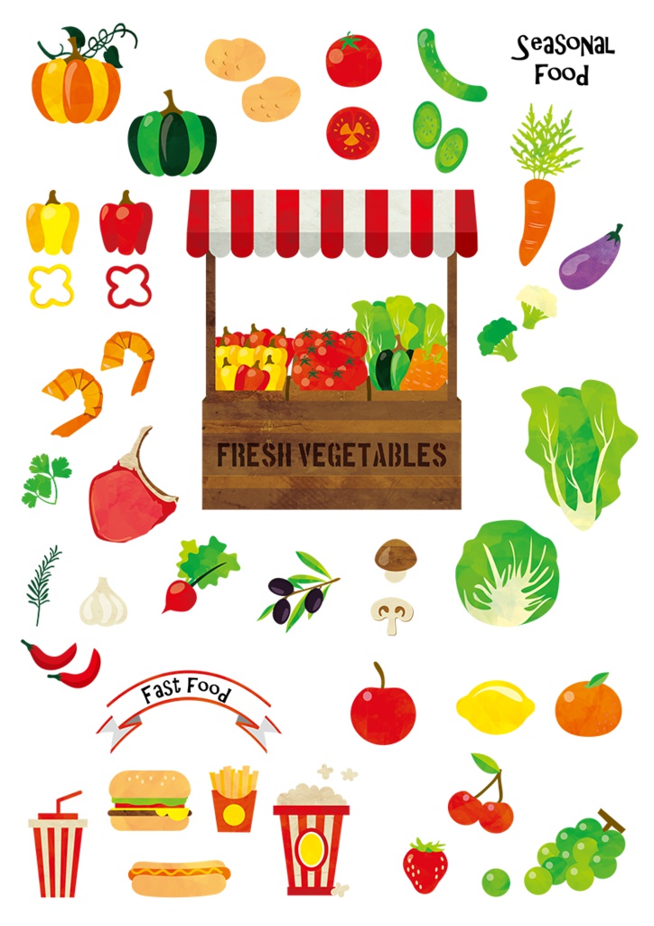 【印刷用】イラストカット【キッチン・フード・スイーツ】