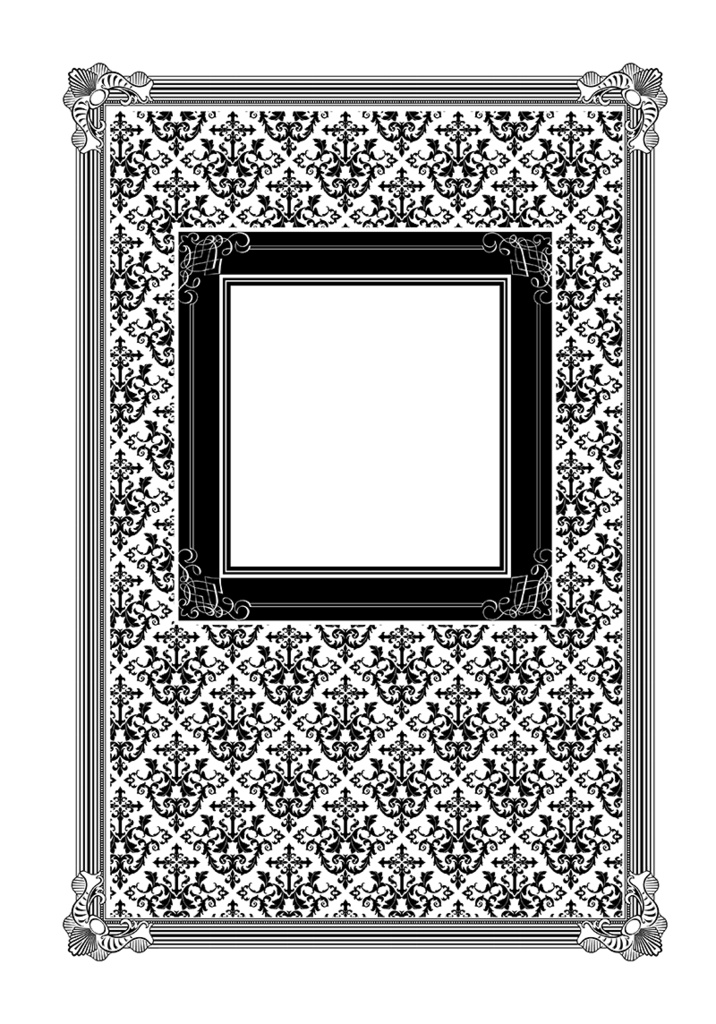 【印刷用】A5判表紙素材【ヴィンテージフレーム】