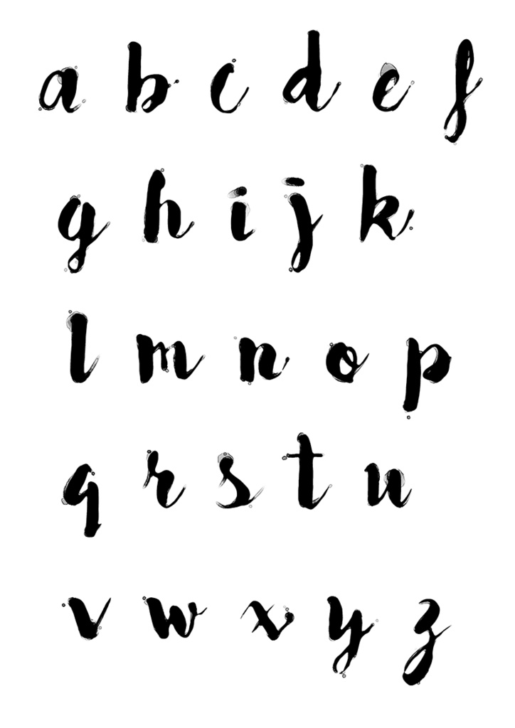 【印刷用】水彩風アルファベット・ボトルのイラスト