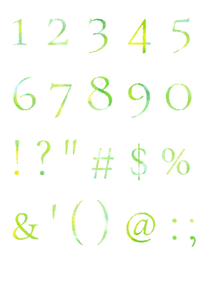 【印刷用】水彩風アルファベット・ボトルのイラスト