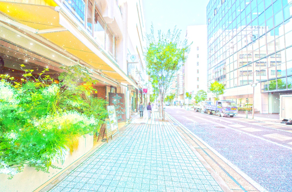 【印刷用】アニメ風「街の風景」5枚セット