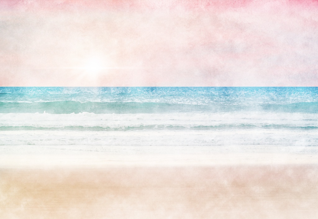 【印刷用】水彩風「空海夕景」10枚セット